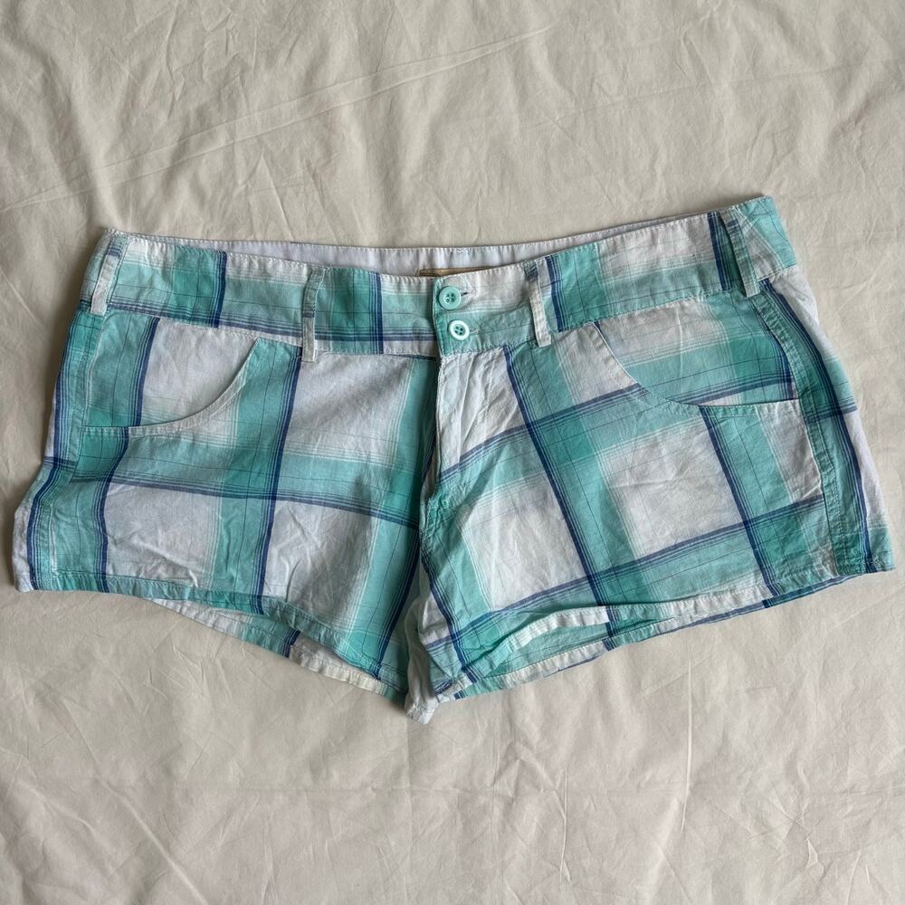 Y2K Plaid Low Rise Shorts Flap Pocket Vintage Girl - Size Large